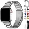 Fullmosa Cinturino per Apple Watch 44mm 45mm 42mm, Cinturino in Acciaio Inossidabile Compatibile con Apple Watch SE SE2 Serie 9 8 7 6 5 4 3 2 1, Cinturini di Ricambio per Uomo e Donna, Argento