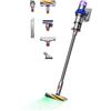 Dyson Scopa elettrica Dyson V15 Detect Fluffy Aspirapolvere a bastone 2 in 1 Batteria Secco Blu, Nichel [476575-01]