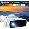 Wielio Nuovo mini proiettore, proiettore WiFi e Bluetooth, Full HD 1080P, (e0i)