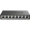 D-Link Switch 8 porte 10/100/100 Mbps Full Duplex Flow Control Case in Metallo - DGS-108