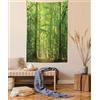 ABAKUHAUS Bosco Tappeto da Parete e Copriletto, Fogliame Foresta Estate, per la Camera da Letto, 150 x 110 cm, Verde