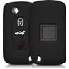 Cover Key Cover Chiave Auto 3 Tasti in Silicone Telecomando Compatibile con Peugeot 207 307 407 308 607 e Citroen C2 C3 C4 C5 Grand Picasso Berlingo C-Crosser (Nero)