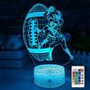 SUPERHONGJIHAO Luce notturna per bambini 3D Rugby Sport lampada a LED con telecomando 16 colori che cambiano colore regalo di compleanno per bambini