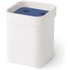 Lineabeta Bicchiere portaspazzolini con coperchio blu opaco