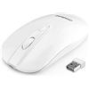 LeadsaiL Mouse Wireless Ricaricabile, Mouse Ottico Mini Silenzioso con Clic Mute, Ergonomic Mouse Senza Fili 2,4G con Nano Ricevitore, Cavo USB, 2400 DPI Mouse USB - Bianco