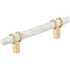 Amerock Carrione BP36648MWCZ - Maniglia per armadietto, 96 mm, in marmo bianco/champagne, 96 mm