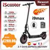 IScooter i9max Scooter elettrico 36V 10Ah 500W 30-40km gamma doppia sospensione 15-35 km/h velocità 10 pollici pneumatico Kick e Scooter con App - Black