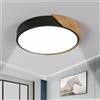 DELIPOP Plafoniera moderna a LED da 24 W Illuminazione da soffitto per interni rotonda in legno Ø30 cm 2400LM, luce bianca 6500 K, per bagno Soggiorno Kitche -