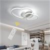 DELIPOP Plafoniera a LED dimmerabile, lampada da soffitto design a forma di cuore 64W 4800LM con telecomando/controllo APP, 3000-6500K, soffitto moderno a LED -