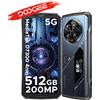 DOOGEE V40 Pro 5G Rugged Phone 6.78 120 Hz 16GB + 512GB Gaming Phone dimensione 7300 200MP AI Camera - 16GB 512GB Blue