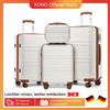 KONO Set di 4 baule rigido in ABs leggero Twin WHEELS trolley TSA Lock valigia Set S-M-L-XL - green