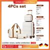 KONO Set valigia KONO da 4 pezzi, valigia da 55 cm per bagaglio a mano, custodia per cosmetici, borsa da viaggio, borsa da toilette da viaggio - Avorio