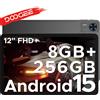 DOOGEE Versione globale DOOGEE T36 Tablet Android 15 8 + 256GB 12 ''FHD + 90Hz Display IPS Unisoc T620 Octa Core 8800mAh batteria Widevine L1 - 8GB 256GB Black
