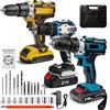 Trapano a percussione a batteria 28V cacciavite multifunzionale trapano elettrico ricaricabile batteria al litio 1350 giri/min utensile elettrico a velocità - 2 battery（blue）