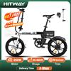 HITWAY Bici elettrica HITWAY BK 35S, 16" E ciclismo 250W City E-Bike Max.Range 25-60KM donna uomo - BLACKWHITE
