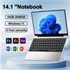 H&U&W 14.1 "Ultra Slim Laptop 16GB RAM 2TB SSD Intel N3700 Windows 11 Pro Notebook Gamer 1920*1080 Display - 16GB 128GB