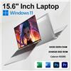 LenO Nuovo Laptop leggero da 15.6 "Celeron N5095 32GB + 2048GB Windows 11 sblocco delle impronte digitali - Black