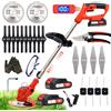 OUTIGO Rasaerba a batteria OUTIGO 9000 giri/min, batterie 2*1500mAh, 4 lame, 90 ° Attrezzo da giardino con testa rotante, altezza e angolazione regolabili - Rosso