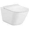 Roca Gap Square vaso wc con copriwater a discesa lenta sospeso senza brida bianco A34H472000