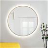 Smartwoods Bright specchio 100x100 cm rotonda con illuminazione oro 5904107900582