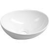Aqualine lavabo 42x33.5 cm ovale da appoggio bianco 49412