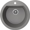 Laveo Dafne lavello in granito 51x51 cm grigio/grafite/inox SBD580T