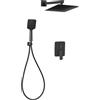 Invena Siros set doccia da incasso con soffione nero BS-90-011