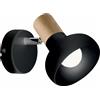 Light Prestige Arezzo lampada da parete 1x40 W nero-legno LP-1420/1WBK