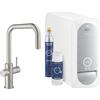 Grohe Blue starter kit con rubinetto da cucina verticale SuperSteel 31543DC0