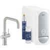 Grohe Blue starter kit con rubinetto da cucina verticale SuperSteel 31456DC1
