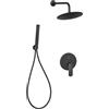 Invena Siros set doccia da incasso con soffione nero BS-90-012