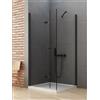 New Trendy New Soleo Black box doccia 90x80 cm rettangolare nero opaca/vetro trasparente D-0234A/D-0115B