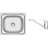 Deante Doppio lavello con rubinetto acciaio/cromo ZENA0103