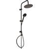 Invena Dark set doccia a parete con soffione nero AU-02-D04