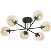 Emibig Brendi lampada da soffitto 6x10 W nero-ambra 833/6B
