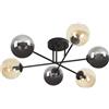 Emibig Brendi lampada da soffitto 6x10 W nero-ambra-grafite 834/6B3
