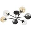 Emibig Brendi lampada da soffitto 6x10 W nero-trasparente-ambra-grafite 834/6B2