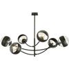 Emibig Hunter Stripe lampada da soffitto 6x10 W nero-trasparente 1101/6