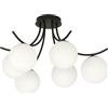 Emibig Boston lampada da soffitto 6x10 W nero-opale 1109/6