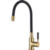 Invena Glamour rubinetto da cucina verticale nero-oro/oro antico BZ-02-L17