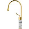 Invena Gabro rubinetto per lavabo verticale bianco-oro BU-33-W13