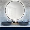 Smartwoods Bright specchio 50x50 cm rotonda con illuminazione nero 5903003188797