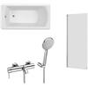 Roca Set rubinetto per vasca e doccia Roca Lanta A5A0111C00, vasca da bagno rettangolare Roca Linea Slim A248540000, AM4008512M