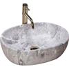 Rea Lara lavabo 48.5x35 cm ovale da appoggio grigio/pietra REA-U9888