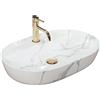 Rea Aura lavabo 60.5x40.5 cm ovale da appoggio grigio/pietra REA-U8003