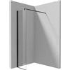 Deante Kerria Plus parete doccia walk-in 30 cm nero opaca/vetro trasparente KTS_N83P