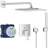 Grohe Set soffione doccia con braccio Grohe Rainshower 26564000, rubinetto per vasca e doccia Grohe Eurocube 24062000, 27702000, 35600000, 27704000