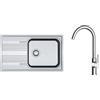 Franke Set lavello in acciaio Franke Smart 101.0356.723, rubinetto da cucina Oltens Skafta 35206100