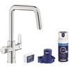 Grohe Blue starter kit con rubinetto da cucina verticale StarLight Chrome 30596000