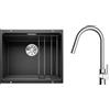 Blanco Set lavello in granito Blanco Etagon 500-U 525887, rubinetto da cucina Oltens Litla 35204100
